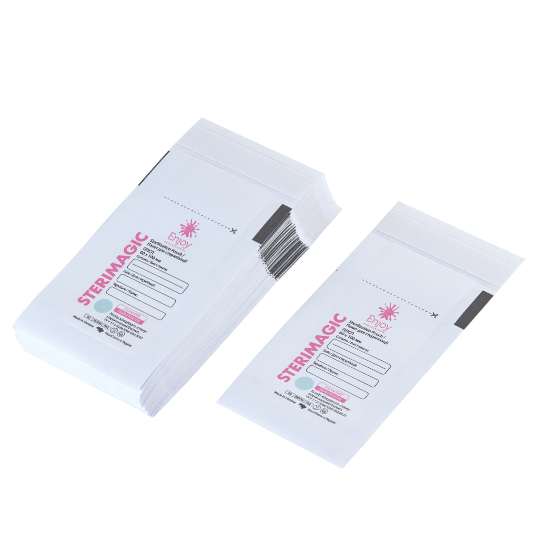 Пакет для стерилізації паперовий білий ППСП-Б 75Х150 мм (100 шт/пак)"Enjoy-professional" - "SteriMagiс"